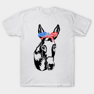 Patriotic Donkey Democrat American Flag Democratic Party T-Shirt